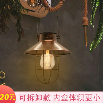 Xuất khẩu ngoài trời đèn năng lượng mặt trời sắt rèn đĩa năng lượng mặt trời treo đèn trang trí sân vườn sân vườn Đèn Edison