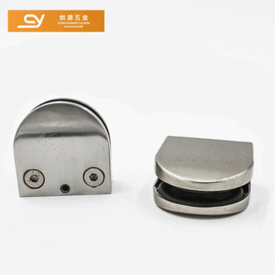 Kẹp kính hợp kim kẽm hình bán nguyệt kẹp cố định kính phòng tắm kẹp kính cứng kẹp tay vịn lan can kẹp phòng tắm