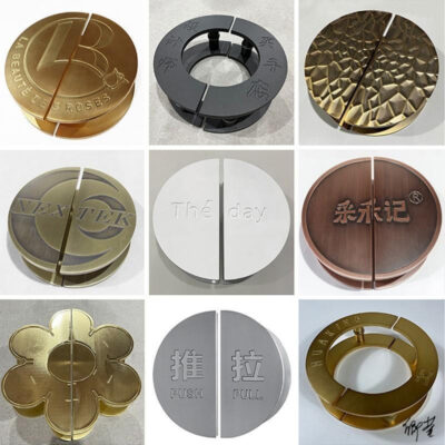 Tay nắm cửa hình bán nguyệt tay nắm cửa kính chạm khắc phong cách Trung Hoa cửa nhôm kính cửa hàng quần áo toàn bộ tay cầm nhà hàng