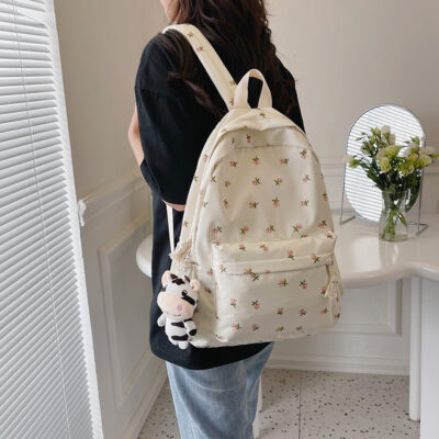 Ba lô thông thường mới xuyên biên giới cặp học sinh nữ phong cách ins học sinh trung học cơ sở ba lô nhỏ hoa tươi ba lô học sinh trung học