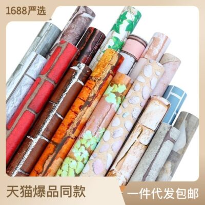 3d tự dính hình nền retro mô hình gạch hình nền phòng ngủ phòng khách ký túc xá nội thất đổi mới tường sticker PVC tường quần áo lưu ý