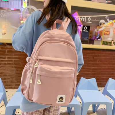 Ba lô nữ 2023 phiên bản mới của Hàn Quốc cặp học sinh trung học nhẹ ngoài trời ba lô thông thường ba lô đơn giản
