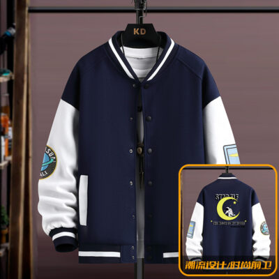 Thời trang 2022 hợp thời trang nam mỏng và đẹp trai cổ đứng bốn màu đồng phục bóng chày áo len dệt kim nam hợp thời trang áo khoác cardigan 2225