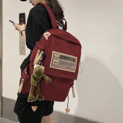 Ba lô bảo vệ sườn núi nhiều lớp cho nữ sức chứa lớn Ba lô phong cách của Mỹ Harajuku cặp ba lô du lịch túi đựng máy tính nam