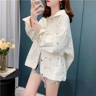 Áo khoác denim nữ mùa hè 2023 xu hướng mới dáng rộng giảm tuổi công sở áo khoác cardigan hàng đầu