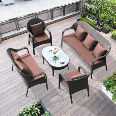 Ghế mây ngoài trời sofa sân vườn phòng khách giải trí bàn ghế mây sân vườn ngoài trời ban công sofa bàn cà phê kết hợp không thấm nước