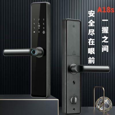Khóa chống trộm cửa thông minh khóa tổ hợp chống trộm 1 nắm mở khóa vân tay bán tự động chống mở mắt mèo kỹ thuật model A18s