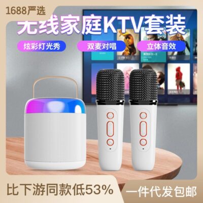 Micro âm thanh tích hợp micro k song loa ngoài trời di động k song kho báu hát live micro ktv set