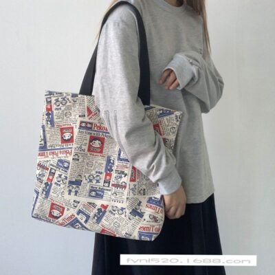 Túi xách nữ 2023 mới thời trang Hàn Quốc túi canvas đeo vai sức chứa lớn Harajuku ulzzang Nhật Bản túi mua sắm