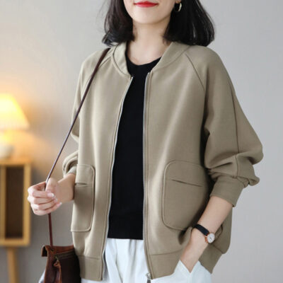 Đồng phục bóng chày áo khoác ngắn nữ đầu xuân thu 2023 mới nhỏ phong cách nước ngoài áo khoác thời trang hàng đầu