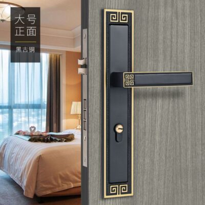 Mới kiểu Trung Quốc mở đôi Khóa cửa trong nhà phòng ngủ phòng tắt tiếng khóa từ gỗ chắc chắn mục-con mẹ chồng kéo dài tay nắm cửa