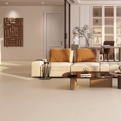 Quảng Đông Phật Sơn 7501500 vi xi măng sữa màu trắng sữa màu vàng gạch trơn da men gạch nhẹ màu kem gạch lát sàn gió