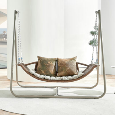 Ghế bập bênh xích đu ngoài trời biệt thự vườn ghế treo sân vườn ngoài trời ban công sân nhỏ nhà lưới đôi xích đu đỏ