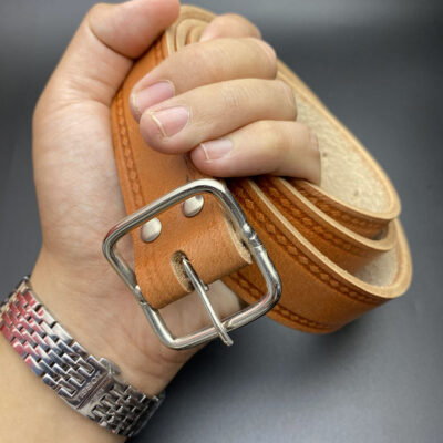 Thắt lưng da bò lớp trên cùng Da bò thợ điện thắt lưng nam thắt lưng da nguyên chất kiểu cũ khóa cài thủ công thắt lưng quần thắt lưng cho nam