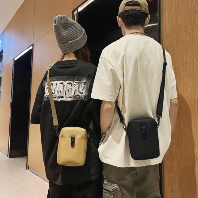 Túi đeo chéo nam mới màu trơn vải Oxford xách tay sinh viên đeo vai túi nhỏ thương hiệu hợp thời trang túi điện thoại di động mini