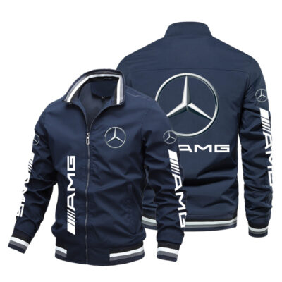 Xuất khẩu mùa thu châu Âu và Mỹ mới nam xe máy in áo khoác đường phố quần áo nam đi xe đạp cardigan dây kéo quần áo áo khoác