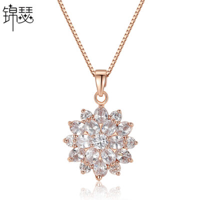 Đàn Tam Thập Lục Hoa Waltz Vòng Cổ Trang Sức Đá Zircon AAA Vòng Cổ Phong Cách Hàn Quốc Nhà Sản Xuất Bán Buôn Nữ