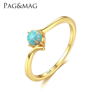 Nhẫn bạc nữ PAG&MAG S925 phiên bản Hàn Quốc khảm đá opal Úc Nhẫn xuyên biên giới dành riêng cho phụ kiện bán buôn