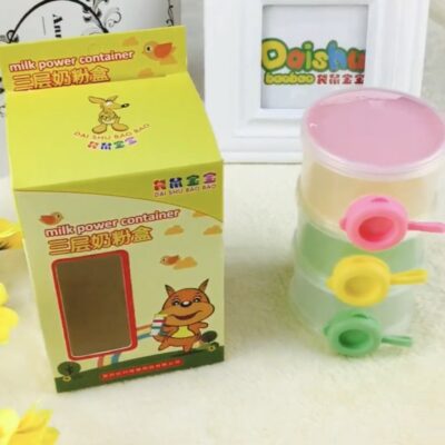Đồ dùng mẹ và bé hộp sữa bột kangaroo baby baby xách tay hộp ăn dặm 3 lớp có thể tháo rời gạo mì sữa bột dạng lưới