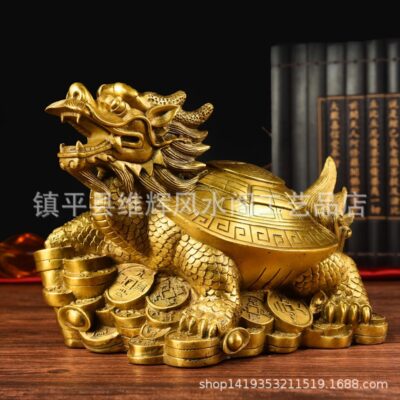 Đồng Đồn Rồng Rùa Vật Trang Trí Đồng Nhà Phòng Khách Văn Phòng Đồn Đầu Rồng Tiền Rùa Trang Trí Thủ Công Quà Tặng
