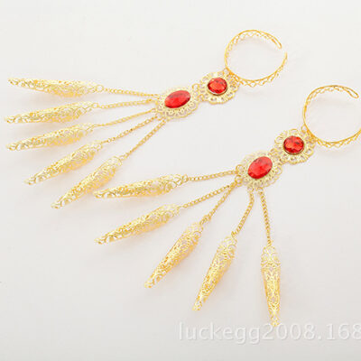 Quán Thế Âm Nhẫn Trang Sức Vàng Móng Tay Dài Hiệu Suất Múa Móng Tay Dài Đá Quý Ấn Độ Vũ Công Trang Sức