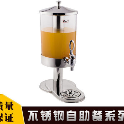 Nhà hàng nước trái cây ba chân thùng nước trái cây bằng gỗ Sapele thùng thép không gỉ sữa nước nhà hàng buffet với máy nước trái cây