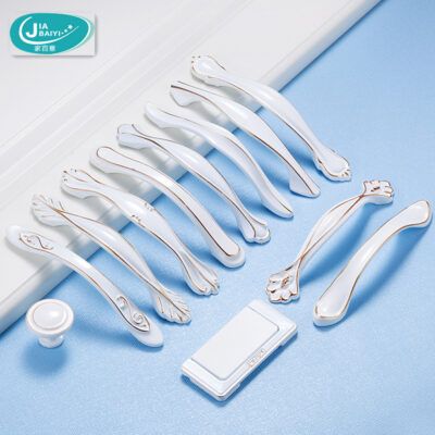 Nhà máy bán trực tiếp tay nắm tủ quần áo hợp kim nhôm Fuji màu trắng tủ tối giản hiện đại bằng Inox phần cứng châu Âu tay nắm cửa