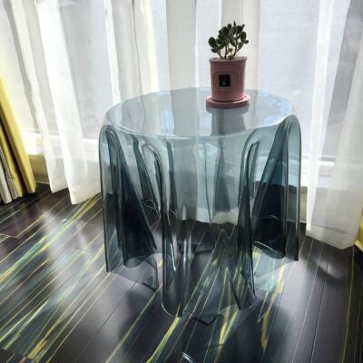 Bàn cà phê acrylic trong suốt Bắc Âu pha lê sáng tạo ma thuật bàn tròn sofa đơn giản góc một vài bên một vài