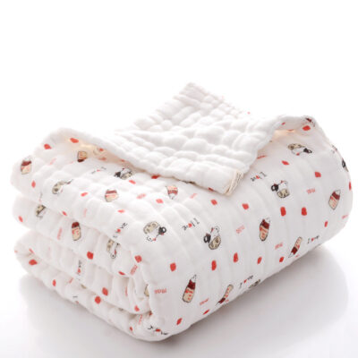 Khăn tắm gạc 12 lớp cho bé sơ sinh cotton siêu mềm mùa thu đông cotton nguyên chất thấm hút chăn tắm cho bé