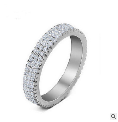 Kangyin ba mặt nạm kim cương nhẫn nữ bánh xe nhẫn khảm kim cương Úc trang sức nữ phong cách nóng bỏng AliExpress