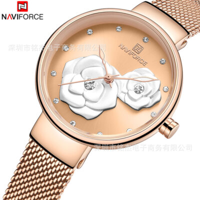 Đồng hồ đeo tay nữ siêu mỏng NAVIFORCE Lingxiang 5013 đơn giản thời trang cho nữ đồng hồ thạch anh chống thấm nước đồng hồ đeo tay nữ