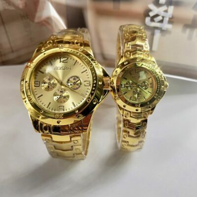 Đặt hàng cặp đôi dây thép Dongda cặp đôi retro đồng hồ đeo tay nam và nữ hợp thời trang địa phương bạo chúa vàng khí chất đồng hồ thông thường bán buôn