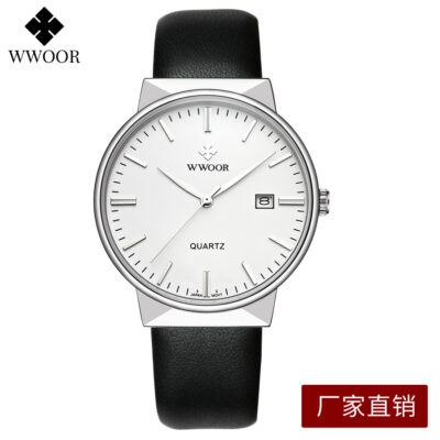 WWOOR Grip Love 8826 Đồng hồ thạch anh nam bằng da thường Đồng hồ chống nước Đồng hồ nam đơn giản Bán hàng trực tiếp tại nhà máy