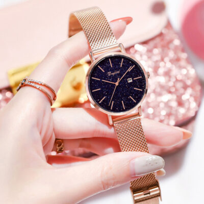 Đồng hồ nữ DAYBIRD Douyin lưới đỏ giống bầu trời đầy sao đồng hồ nữ đồng hồ lịch mỏng đơn giản đồng hồ học sinh