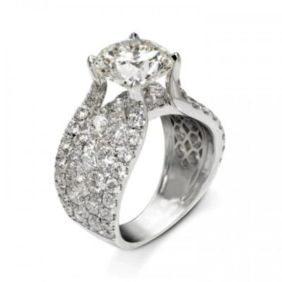 Nhẫn cưới phong cách Âu Mỹ bùng nổ Nhẫn bốn móng thời trang Âu Mỹ Nhẫn bán buôn trang sức thời trang bạc S925