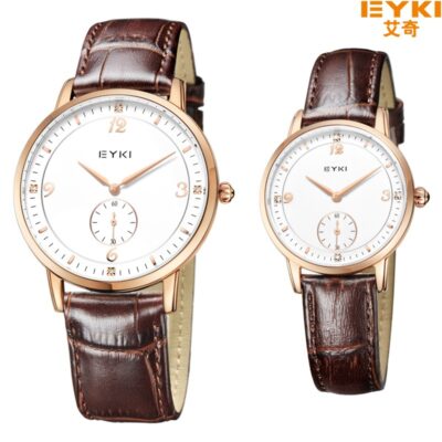 Eyki Aiqi Đồng Hồ Thạch Anh Đồng Hồ Cặp Đồng Hồ Kim Cương Đơn Giản Đồng Hồ Nữ Hoa Văn Tre Nam EET1001LS