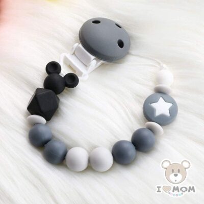 Núm Vú Giả Dây Chuyền Chống Rơi Sản Phẩm Cho Bé Silicone Làm Dịu Mickey Núm Vú Giả Dây Chuyền Trẻ Em Răng Hàm Cắn Nhạc Miếng Dán chống Rơi Dây Chuyền
