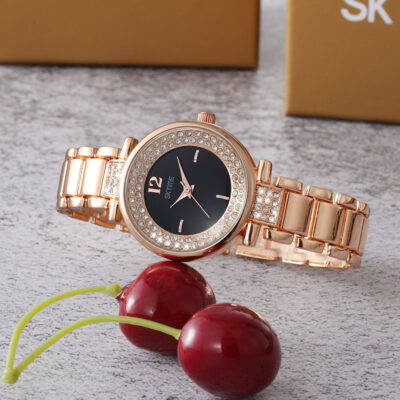 Đồng hồ nữ thời trang nạm kim cương nhỏ tươi ins nữ sinh viên đồng hồ thạch anh dây thép đồng hồ đơn giản một mảnh thay mặt cho