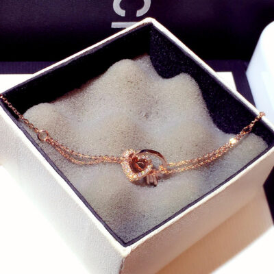 Thời Trang Mới Nhật Bản Và Hàn Quốc Vòng Tay Âu Mỹ Tinh Tế Dát Zirconium Nhẫn Tình Yêu Tính Khí Vòng Tay Trang Sức Nữ S00294