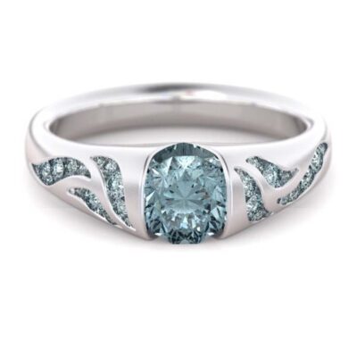 Hecheng wish bán nhẫn kim cương hình cỏ biển mạ vàng đơn giản kiểu Âu và Mỹ và nhẫn đính hôn dành cho phụ nữ.