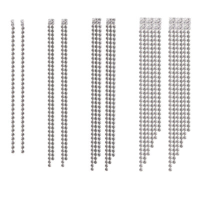 Xuyên biên giới mới thời trang châu Âu và châu Mỹ đơn giản đầy đủ kim cương nhiều hàng bông tai nữ đính pha lê kim cương