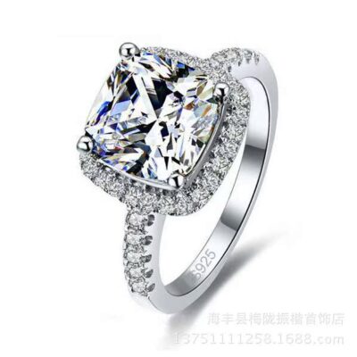 Kim Cương Nhẫn Nữ Ngọn Lửa Đá Nhẫn Kim Cương AliExpress Nổ Nữ Bán Buôn Meilong Nhà Máy