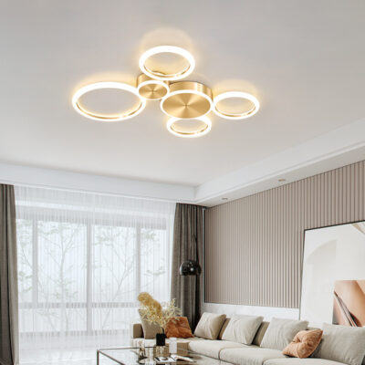 Đèn phòng ngủ mới đơn giản và hiện đại đèn led ốp trần thời trang sáng tạo hình tròn thiết kế đèn cá tính đèn phòng