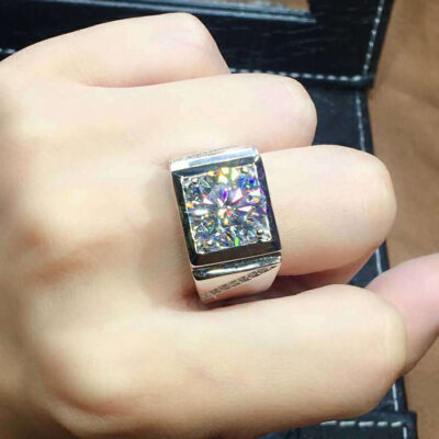 Tám trái tim và tám mũi tên mạ PT950 flash kim cương zircon mô phỏng Moissanite mở nhẫn nam nữ cặp đôi cặp nhẫn lưới đỏ