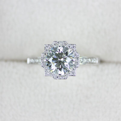 Nhẫn zircon một carat nữ nhẹ nhàng thời trang sang trọng phong cách cầu hôn nhẫn kim cương quà tặng bạn gái tính khí đơn giản mở nhẫn