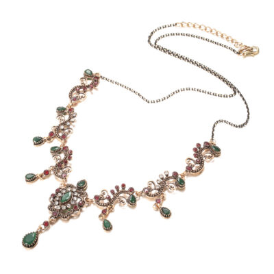 Chúc phong cách nóng bỏng Châu Âu và Mỹ cổ điển vòng cổ nữ phong cách retro thời trang gia đình khảm đá Zircon Bộ phụ kiện xuyên biên giới