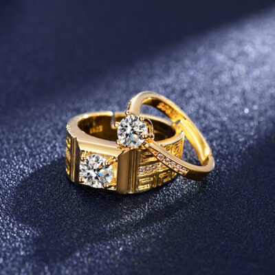 Xuyên biên giới dành riêng cho nhẫn đính hôn zircon nhẫn đôi Vương miện châu Âu và Mỹ khai trương nhẫn đôi nhà máy sản xuất nhẫn