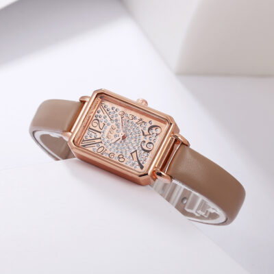 Đồng hồ thời trang nữ hình vuông kim cương Gypsophila Đồng hồ đeo tay thạch anh nữ Đồng hồ đeo tay thời trang Đồng hồ đeo tay nữ mặt vuông nhỏ
