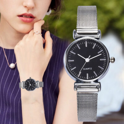 Ins phong cách thích hợp văn học nghệ thuật Nữ sinh Mori phiên bản Hàn Quốc xu hướng đơn giản đồng hồ khí chất đại học dây lưới gió đồng hồ nữ