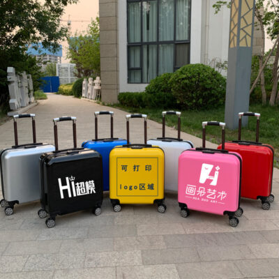 Xe Đẩy Trẻ Em Logo Doanh Nghiệp Tặng Nam Đa Năng Bánh Xe Vali Nữ Hoạt Hình 18 Inch Mật Khẩu Vali Vali